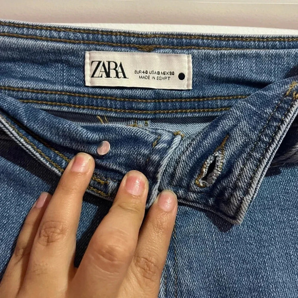 Zara Jeans Women Blue High Rise Wide Leg Casual Capsule Denim size 8 - Picture 2 of 4